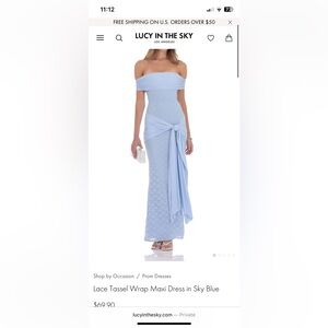 Lucy in the Sky Light Blue Lace Dress